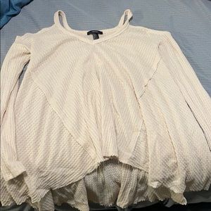 Forever 21 off white cold shoulder shirt